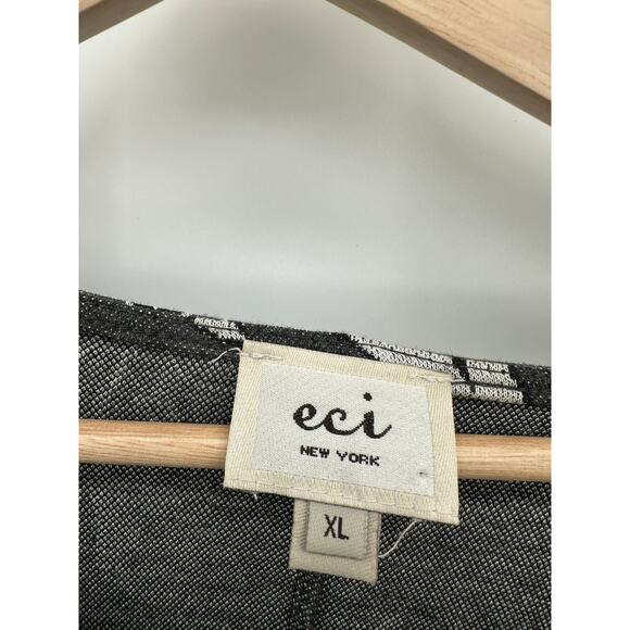 eci Womens Tunic Black White Artsy Asymmetrical Flowy Loose Top Sz XL - Picture 6 of 7